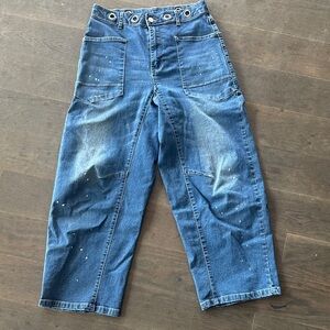 Stylish Blue Denim Jeans- barrell cut sz6